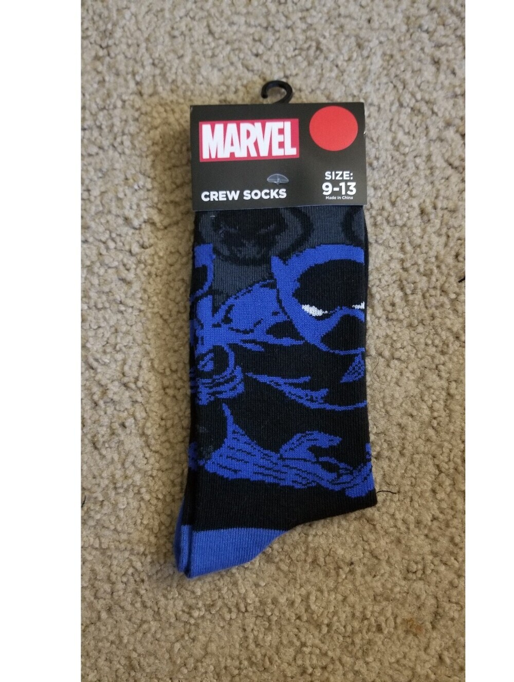 Marvel Black & Blue Graphic Crew Socks